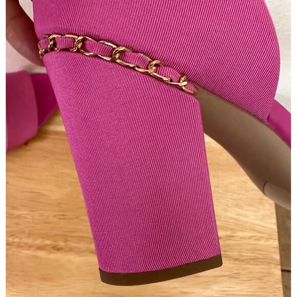 Franco Sarto Size 10 Dresss Ankle Strap Heel Gold Chain New Sandals - Picture 10 of 13